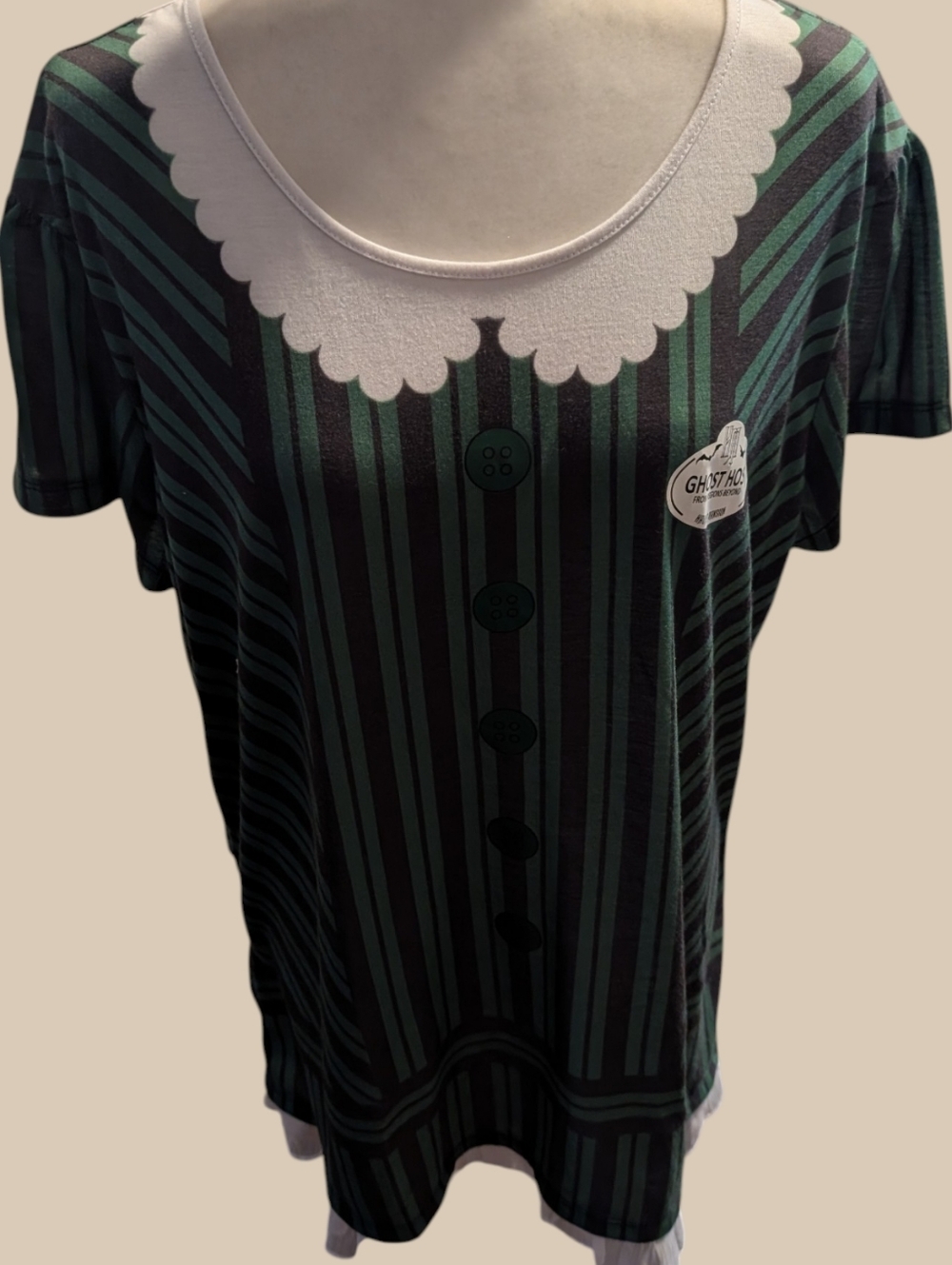 EUC Disney Parke Exclusive Haunted Mansion Maid Ghost Host Shirt  Size XXL